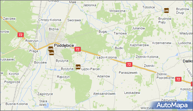 mapa Łężki-Kolonia, Łężki-Kolonia na mapie Targeo