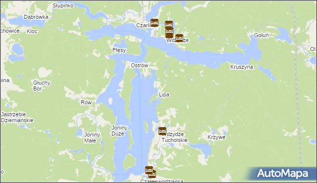 mapa Lipa gmina Karsin, Lipa gmina Karsin na mapie Targeo