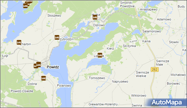 mapa Lipnica gmina Ostrowite, Lipnica gmina Ostrowite na mapie Targeo