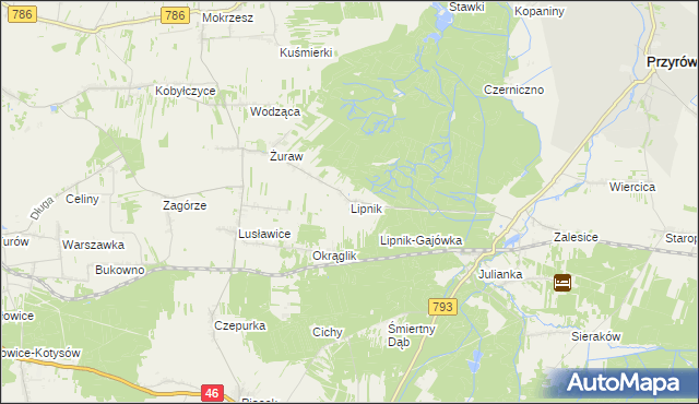 mapa Lipnik gmina Janów, Lipnik gmina Janów na mapie Targeo
