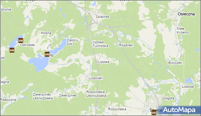 mapa Lipowa Leśniczówka, Lipowa Leśniczówka na mapie Targeo