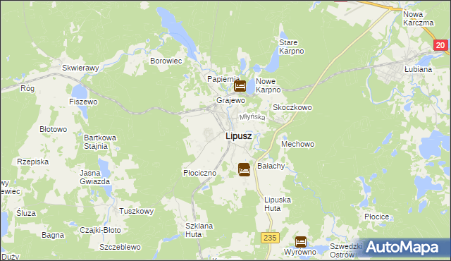 mapa Lipusz, Lipusz na mapie Targeo