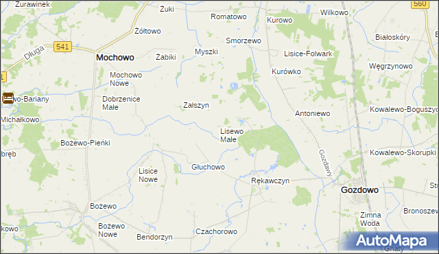 mapa Lisewo Małe, Lisewo Małe na mapie Targeo