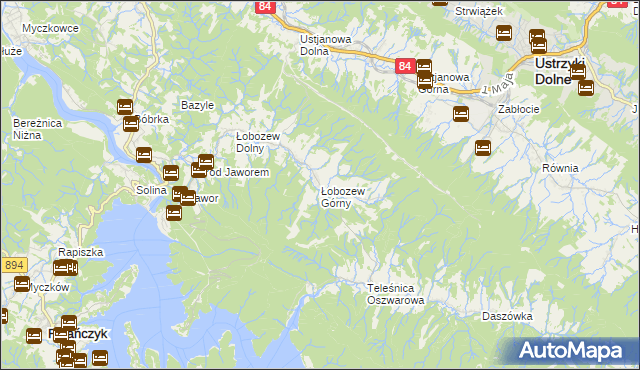 mapa Łobozew Górny, Łobozew Górny na mapie Targeo