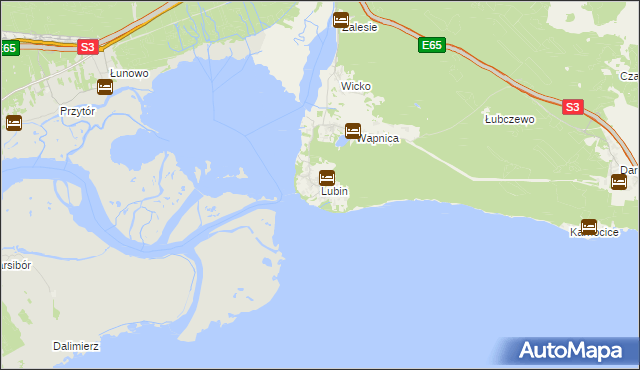 mapa Lubin gmina Międzyzdroje, Lubin gmina Międzyzdroje na mapie Targeo