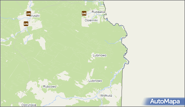 mapa Lubinowo gmina Płaska, Lubinowo gmina Płaska na mapie Targeo