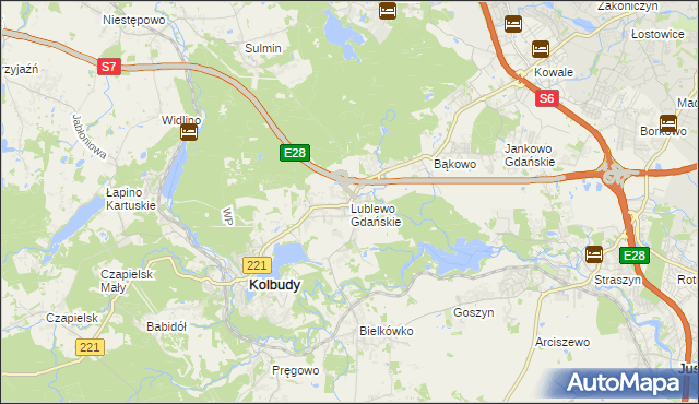 mapa Lublewo Gdańskie, Lublewo Gdańskie na mapie Targeo