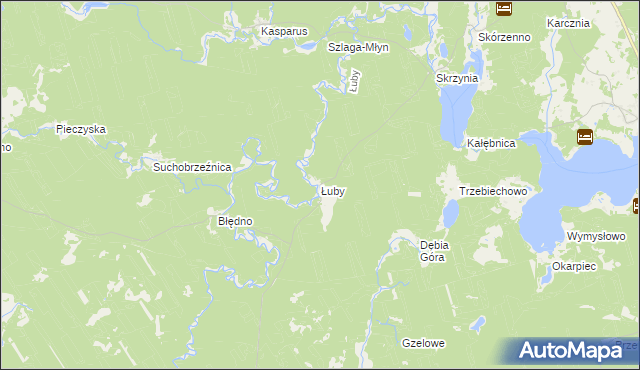 mapa Łuby gmina Osiek, Łuby gmina Osiek na mapie Targeo