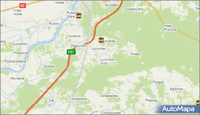 mapa Lucynów Duży, Lucynów Duży na mapie Targeo
