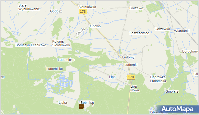 mapa Ludomy Leśniczówka, Ludomy Leśniczówka na mapie Targeo