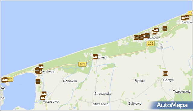 mapa Łukęcin, Łukęcin na mapie Targeo