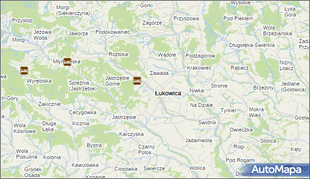 mapa Łukowica, Łukowica na mapie Targeo