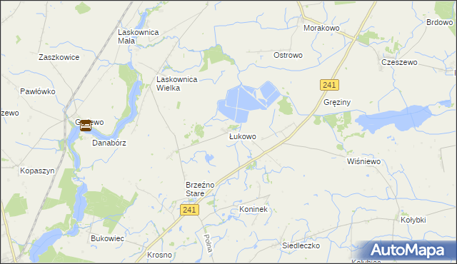 mapa Łukowo gmina Wągrowiec, Łukowo gmina Wągrowiec na mapie Targeo