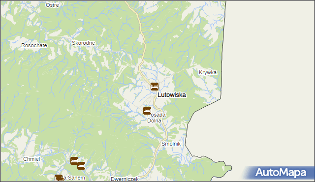 mapa Lutowiska, Lutowiska na mapie Targeo