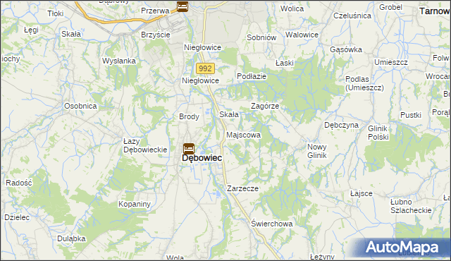 mapa Majscowa, Majscowa na mapie Targeo