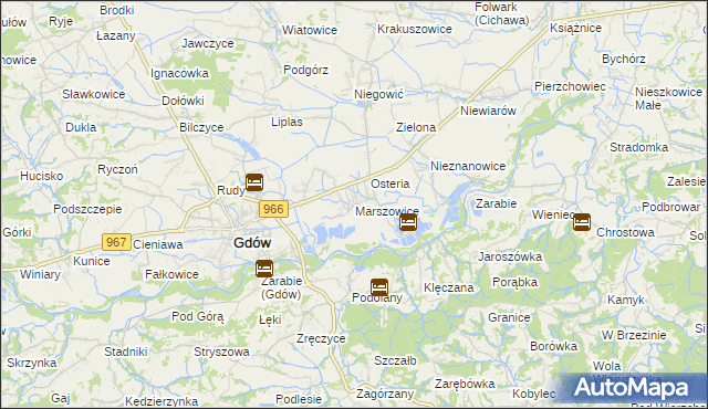 mapa Marszowice gmina Gdów, Marszowice gmina Gdów na mapie Targeo