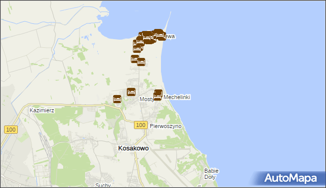 mapa Mechelinki, Mechelinki na mapie Targeo