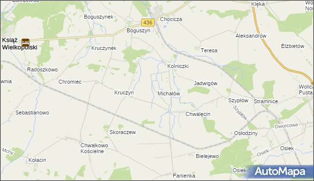 mapa Michałów gmina Nowe Miasto nad Wartą, Michałów gmina Nowe Miasto nad Wartą na mapie Targeo
