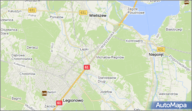 mapa Michałów-Reginów, Michałów-Reginów na mapie Targeo