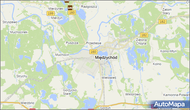 mapa Międzychód, Międzychód na mapie Targeo