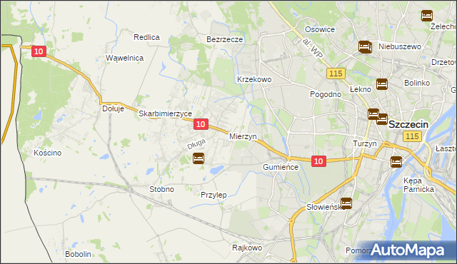 mapa Mierzyn gmina Dobra (Szczecińska), Mierzyn gmina Dobra (Szczecińska) na mapie Targeo