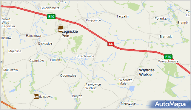 mapa Mikołajowice gmina Legnickie Pole, Mikołajowice gmina Legnickie Pole na mapie Targeo