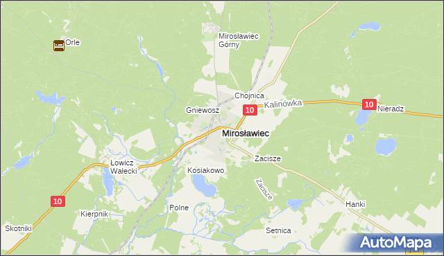 mapa Mirosławiec, Mirosławiec na mapie Targeo