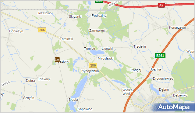 mapa Mirosławki, Mirosławki na mapie Targeo