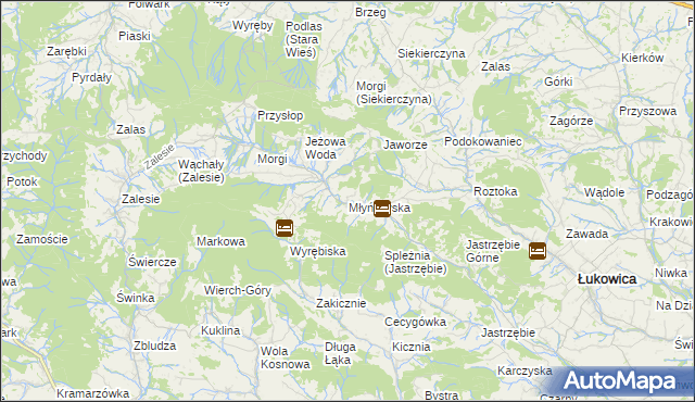 mapa Młyńczyska, Młyńczyska na mapie Targeo