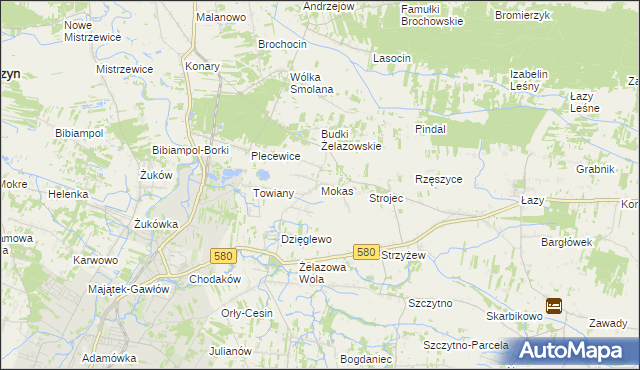 mapa Mokas, Mokas na mapie Targeo