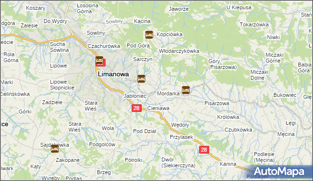 mapa Mordarka, Mordarka na mapie Targeo