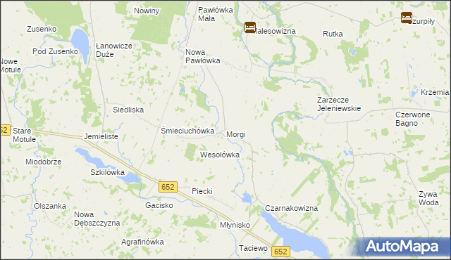 mapa Morgi gmina Przerośl, Morgi gmina Przerośl na mapie Targeo