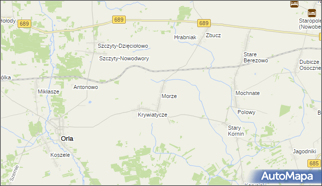 mapa Morze gmina Czyże, Morze gmina Czyże na mapie Targeo