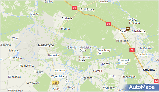 mapa Mościska Duże, Mościska Duże na mapie Targeo