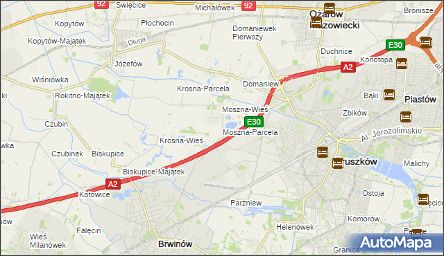 mapa Moszna-Parcela, Moszna-Parcela na mapie Targeo
