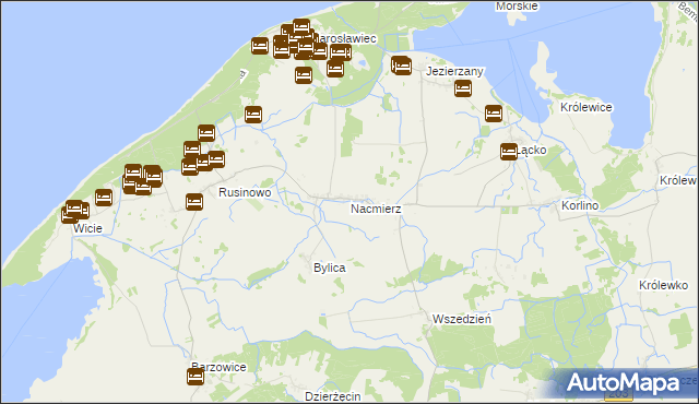 mapa Nacmierz, Nacmierz na mapie Targeo