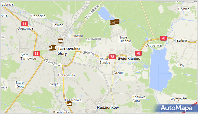 mapa Nakło Śląskie, Nakło Śląskie na mapie Targeo
