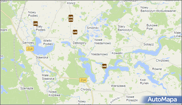 mapa Niedamowo, Niedamowo na mapie Targeo