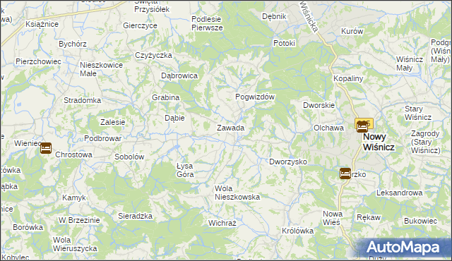mapa Nieszkowice Wielkie, Nieszkowice Wielkie na mapie Targeo