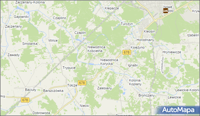 mapa Niewodnica Korycka, Niewodnica Korycka na mapie Targeo