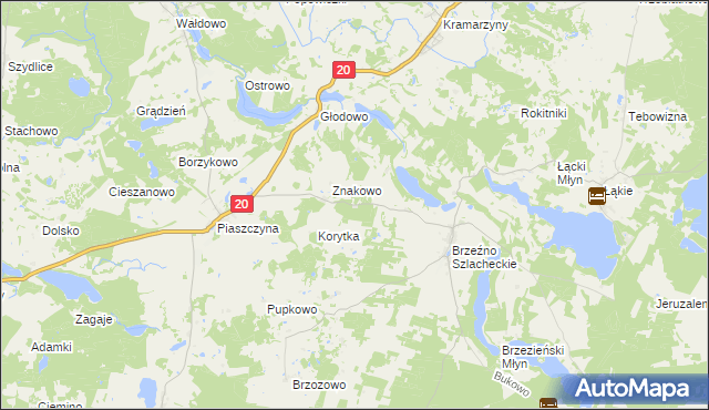 mapa Nowe Brzeźno gmina Lipnica, Nowe Brzeźno gmina Lipnica na mapie Targeo