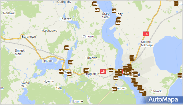 mapa Nowe Sady gmina Mikołajki, Nowe Sady gmina Mikołajki na mapie Targeo