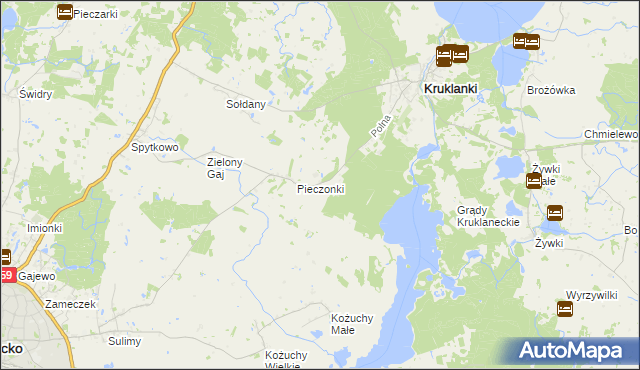 mapa Nowe Sołdany, Nowe Sołdany na mapie Targeo