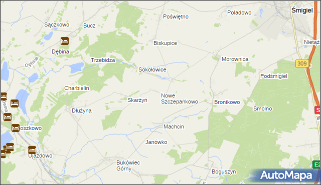 mapa Nowe Szczepankowo, Nowe Szczepankowo na mapie Targeo