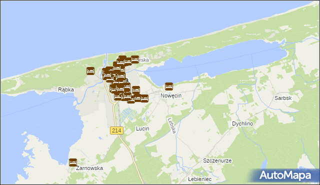 mapa Nowęcin, Nowęcin na mapie Targeo