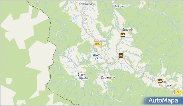 mapa Nowy Łupków, Nowy Łupków na mapie Targeo