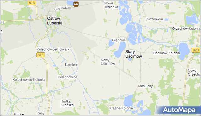 mapa Nowy Uścimów, Nowy Uścimów na mapie Targeo