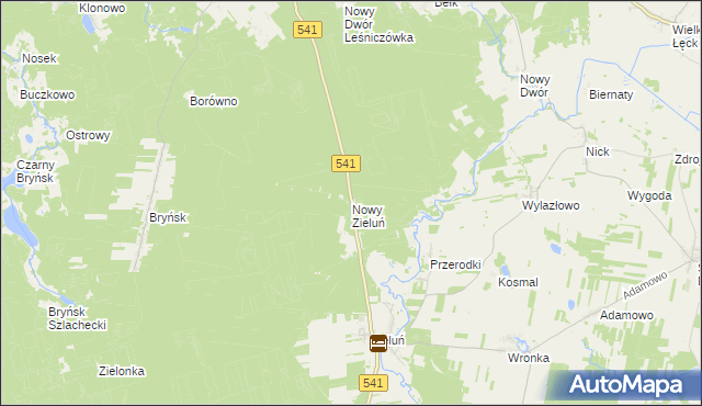 mapa Nowy Zieluń, Nowy Zieluń na mapie Targeo