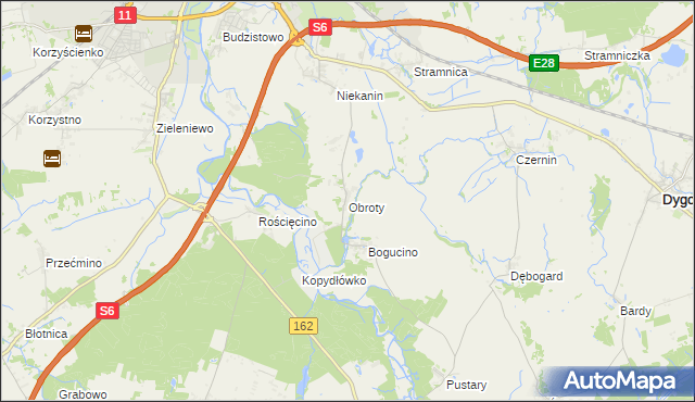 mapa Obroty, Obroty na mapie Targeo