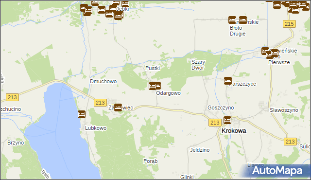 mapa Odargowo gmina Krokowa, Odargowo gmina Krokowa na mapie Targeo